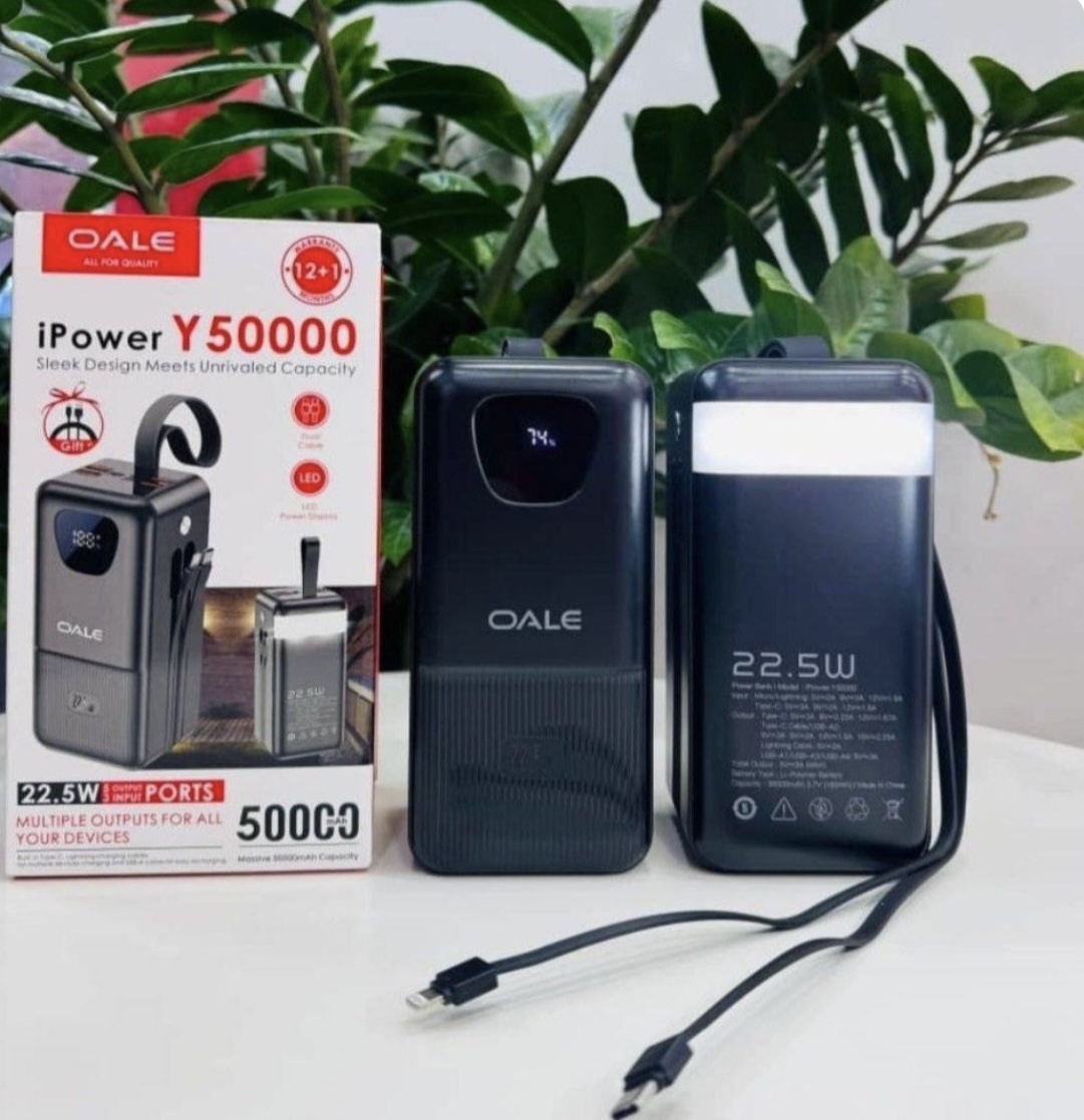پاوربانک اوآلی مدل Y50000 ظرفیت ۵۰ هزار میلی آمپر ساعت