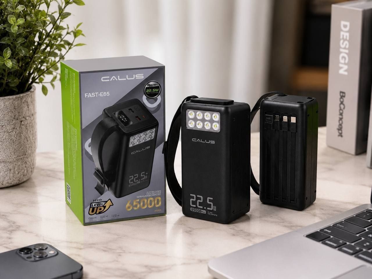 پاوربانک 22.5 وات کالوس مدل Fast-E65 ظرفیت 65000 میلیآمپرساعت